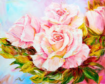 Beautiful Roses, oil painting on canvas by valenty