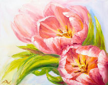Tulips, oil painting on canvas by valenty