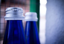 Blue Glass Bottles by Gema Ibarra