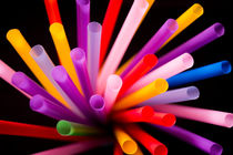 Colorful drinking straws by Gema Ibarra