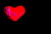 Breast cancer over red heart by Gema Ibarra
