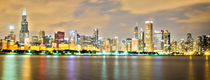 Chicago Night Skyline by Lev Kaytsner