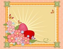 Beautiful Easter background with flowers and place for text by larisa-koshkina
