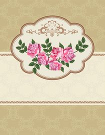 Vector card with roses. Background with space for text. by larisa-koshkina