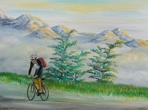 Radfahrer in den Alpen by Barbara Kaiser