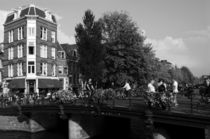 Canal Bridge In Amsterdam by Aidan Moran