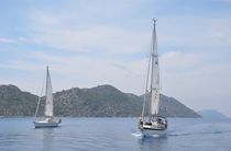Sailboats In The Gulf Of Kekova by Malcolm Snook