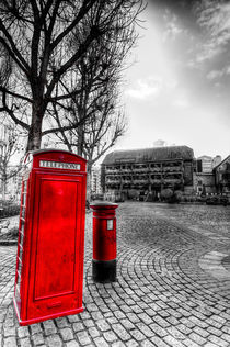  Red Post Box Phone box London by David Pyatt