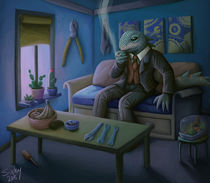 Mr. Lizard at home by sushy