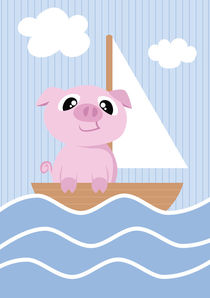 Mobil Serie Schwein Segelboot by Michaela Heimlich