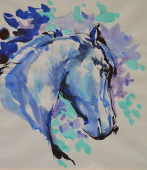 Blaues Pferd von Angelika Schopper