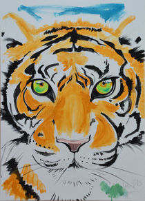 Tiger, Tigerkopf, Tigerauge by Angelika Schopper
