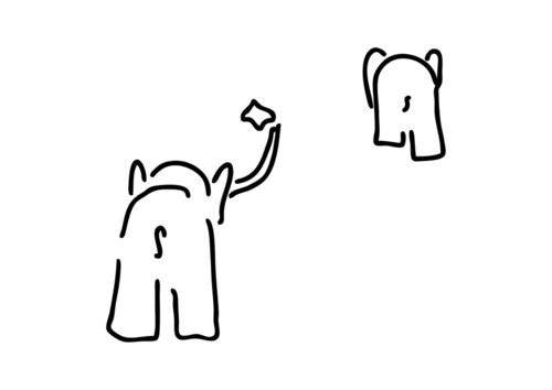 Abschied-mit-taschentuch-von-paar-von-elefanten