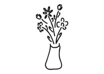 Blumenstrauss in Vase mit Rosen Tulpen by lineamentum