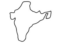 Indien indische Karte Landkarte Grenzen Atlas von lineamentum