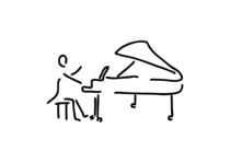 Pianist Musiker spielt Klavier Piano Fluegel von lineamentum