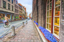 Street scene in Brugge, Belgium von Sheila Smart