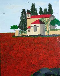 Anwesen im Mohnfeld / Manor in a poppy field by Mischa Kessler