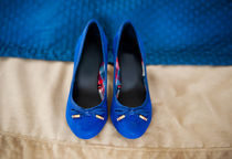 Female elegance bridal blue shoes by Arletta Cwalina
