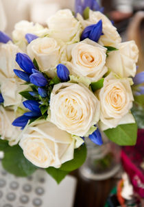 Ecru roses wedding bouquet  by Arletta Cwalina