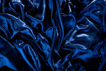 Navy blue glossy crumpled satin by Arletta Cwalina