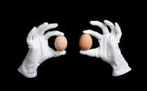 eggs in white gloves von Arletta Cwalina