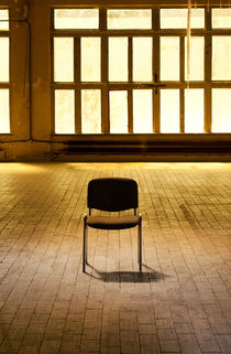 Lone chair empty hall  by Arletta Cwalina