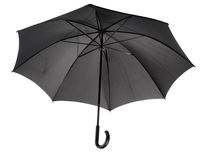 black umbrella with curved handle by Arletta Cwalina