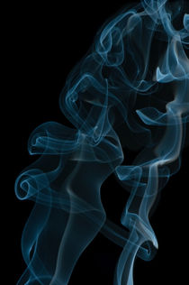 blue whirl curled and twisted smoke by Arletta Cwalina