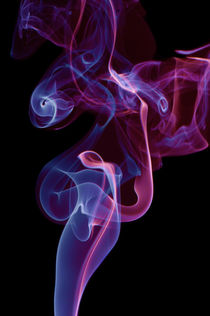 blue pink whirl twisted smoke abstract by Arletta Cwalina