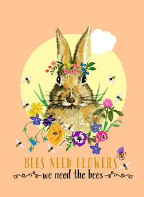 Bees need Flowers by Elisandra Sevenstar