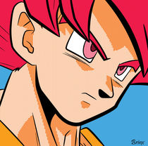 SSJ God Goku Pop Art by Jonny Gray