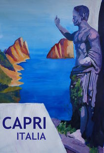 Capri with Ancient Roman Empire Statue by M.  Bleichner