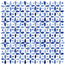 Imperfect Geometry Blue Petal Grid by Nic Squirrell