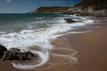 Swirling waves at Fall Bay Gower Swansea by Leighton Collins