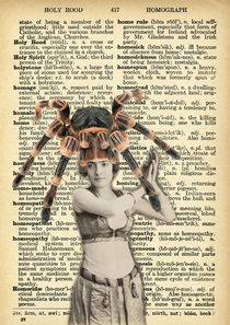 Vintage dictionary poster, "La mujer araña" by Gloria Sánchez