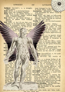 Vintage dictionary poster, "Angel or Devil" by Gloria Sánchez