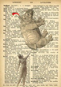 Vintage dictionary poster, "Ballerina, Rhino and Chile" von Gloria Sánchez