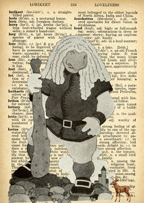 Vintage dictionary poster, "The Giant" von Gloria Sánchez