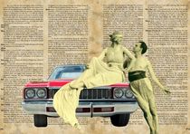 Vintage dictionary poster, "The Old Car" by Gloria Sánchez