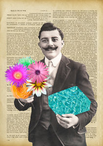 Vintage dictionary poster, "Bouquet of Flowers" von Gloria Sánchez