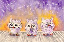 The Three Wise Owls From Salobrena von Miki de Goodaboom