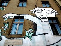Graffiti flying Policemen by Sarah Katharina Kayß