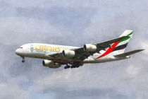 Emirates Airline A380 Art von David Pyatt