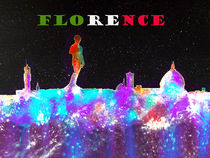 Florence Skyline With Flag Banner by bill holkham