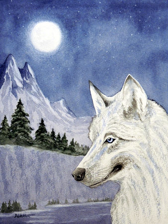 The-lone-wolf-painting
