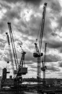 Tower Cranes on City of London Skyline by Graham Prentice