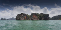 Limestone islands in Thailand by Leighton Collins