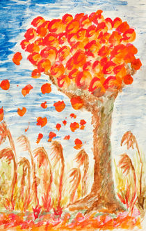 Autumn tree on the wind von Arletta Cwalina