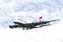 British Airways Airbus A380 Art by David Pyatt